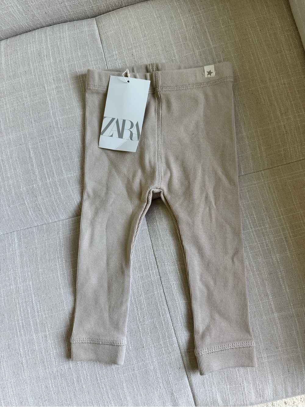 Zara Kids Taupe Ribbed Leggings